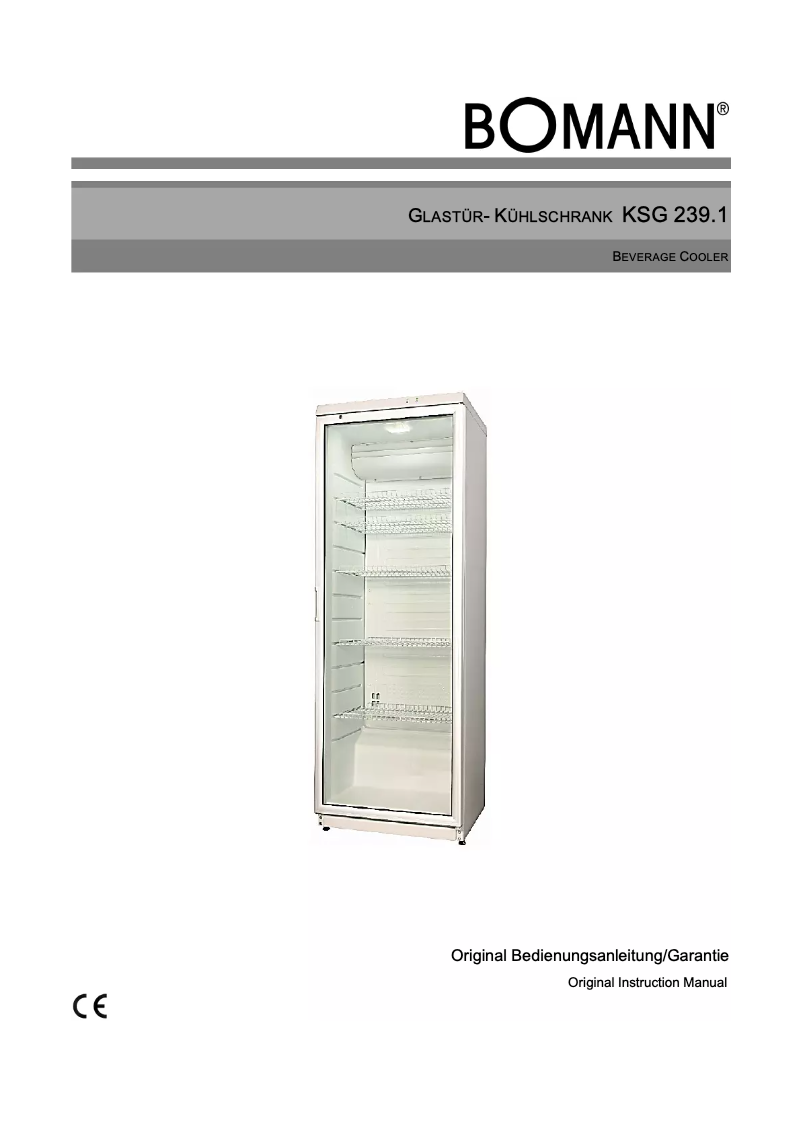 Page 1 of the manual User Manual Bomann KSG 239.1