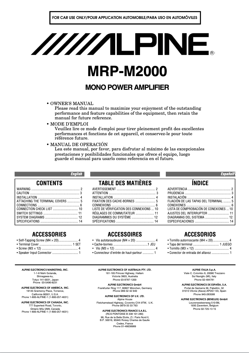 Imagen de la primera página del manual del dispositivo MRP-M2000