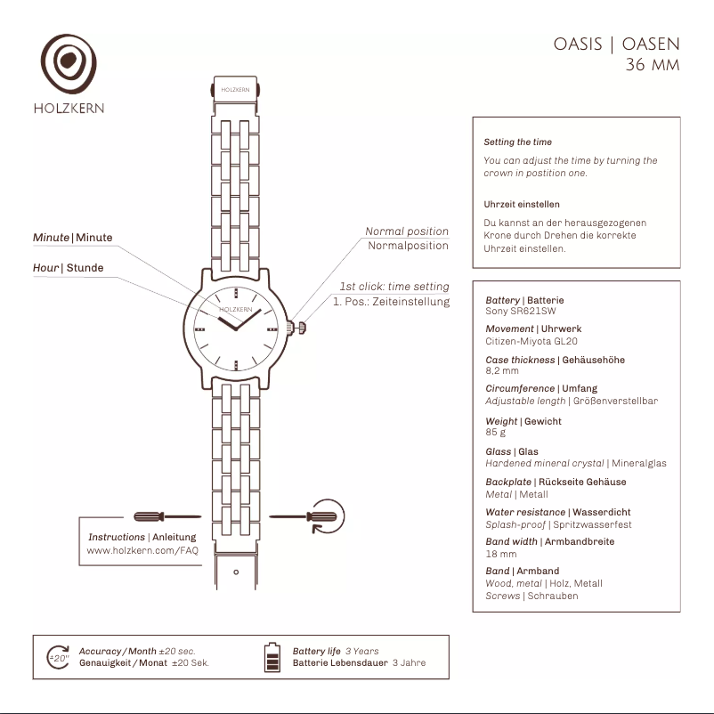 Page n°1 - Manuel utilisateur Holzkern Timia