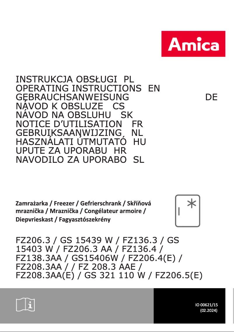 Page n°1 - Manuel utilisateur Amica FZ206.4