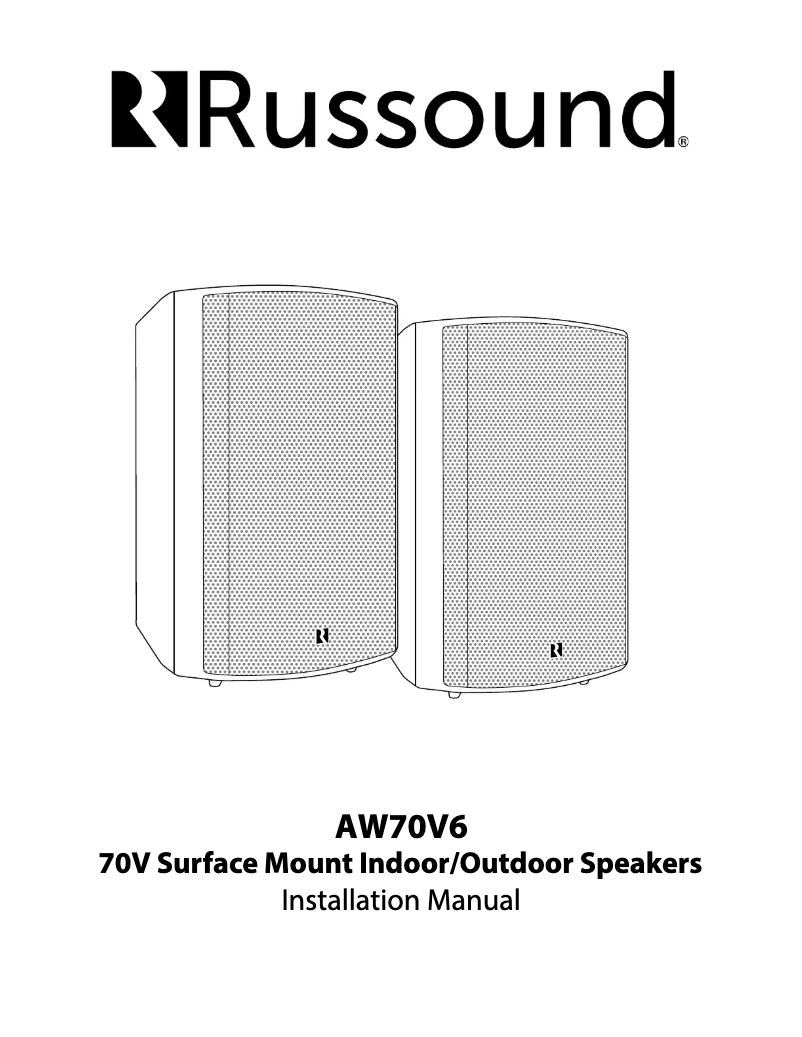 Page n°1 - Manuel utilisateur Russound AW70V6