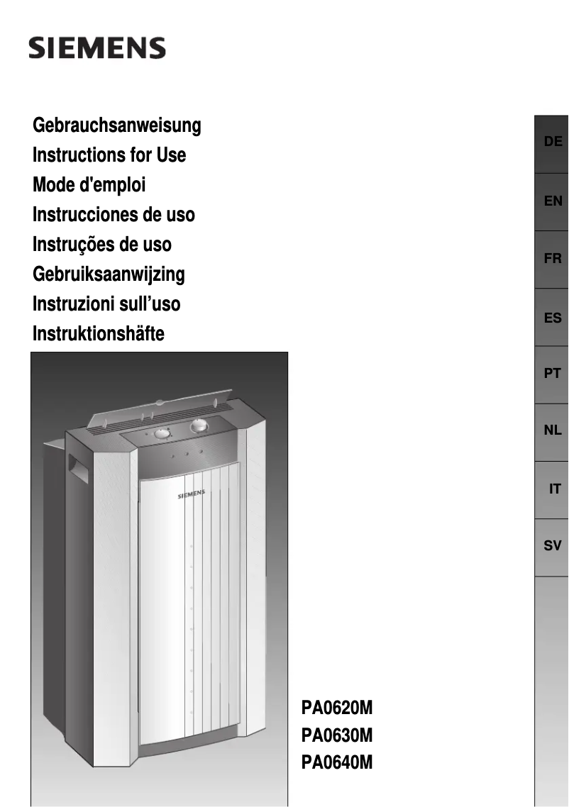 Page 1 de la notice Manuel utilisateur Siemens PA0620M