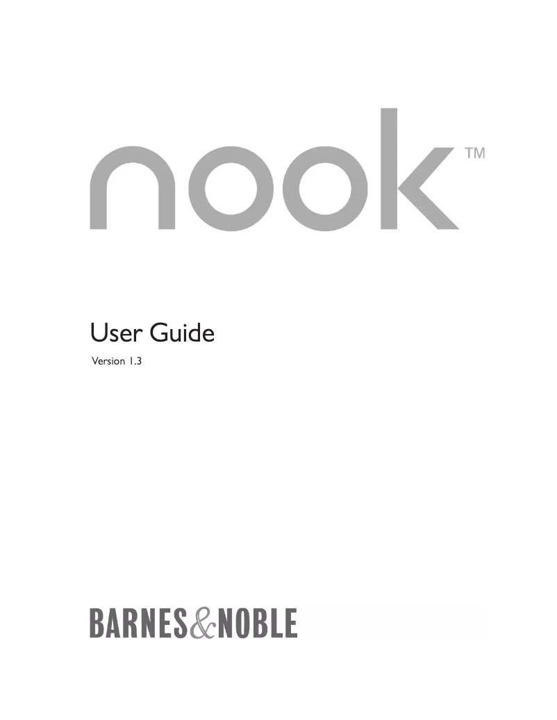 Página 1 del manual Manual de usuario Barnes & Noble NOOK v1.3