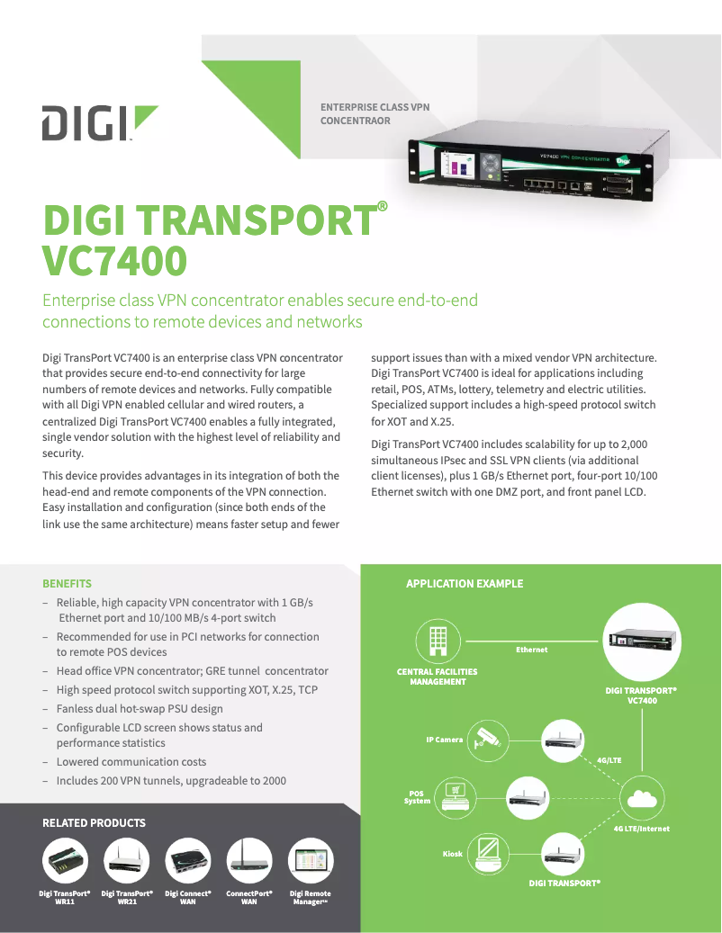 Page 1 of the manual User Manual Digi TransPort VC7400