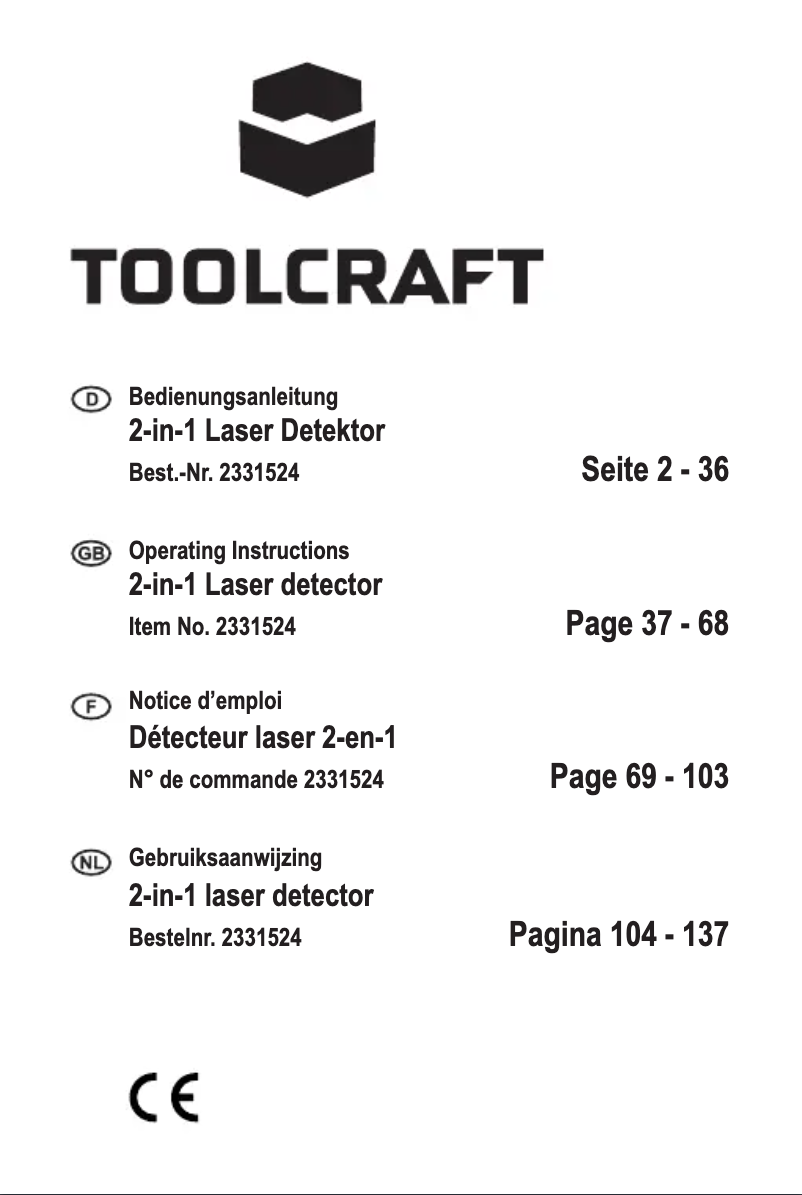 Page 1 de la notice Manuel utilisateur Toolcraft LDM D30