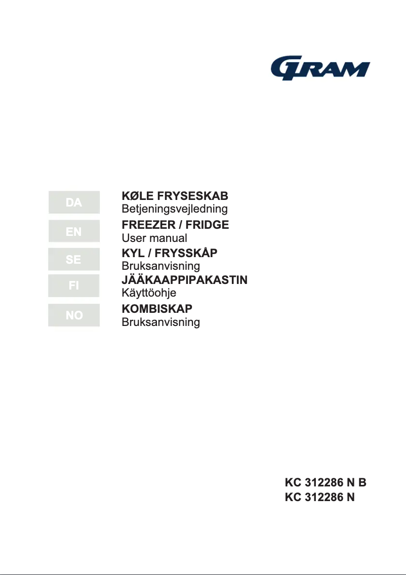 Page 1 de la notice Manuel utilisateur Gram KC 312286 N