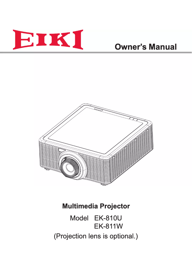 Page 1 of the manual User Manual EIKI EK-810U