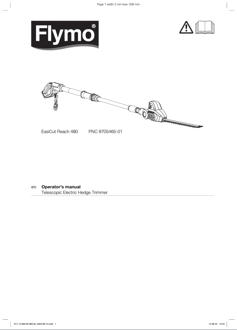 Page 1 de la notice Manuel utilisateur Flymo EasiCut Reach 480