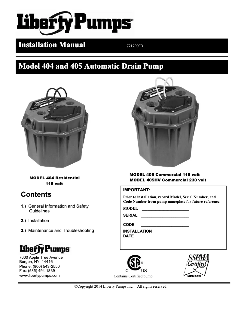 Image de la première page du manuel de l'appareil 405HV