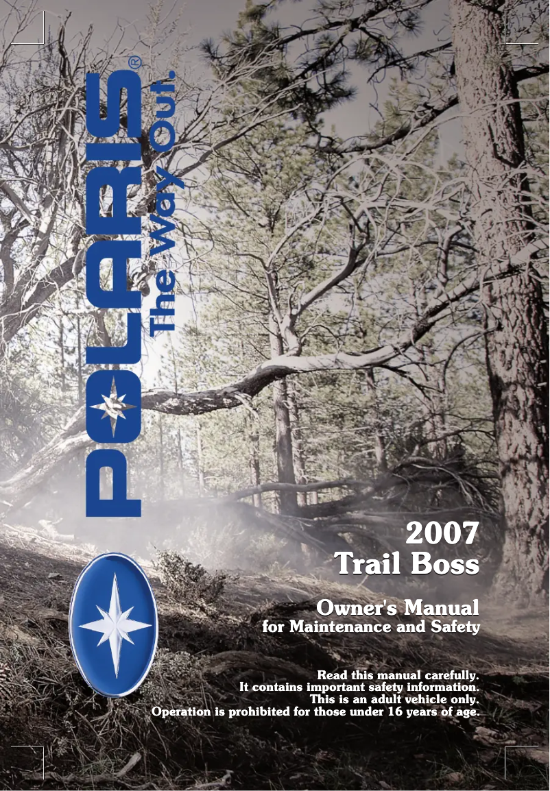 Page 1 de la notice Manuel utilisateur Polaris Trail Boss (2007)