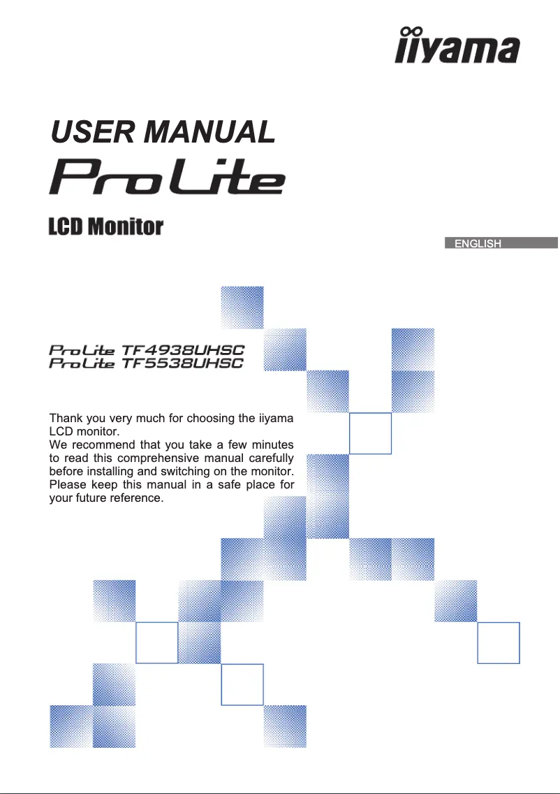 Page 1 de la notice Manuel utilisateur Iiyama ProLite TF5538UHSC-W2AG