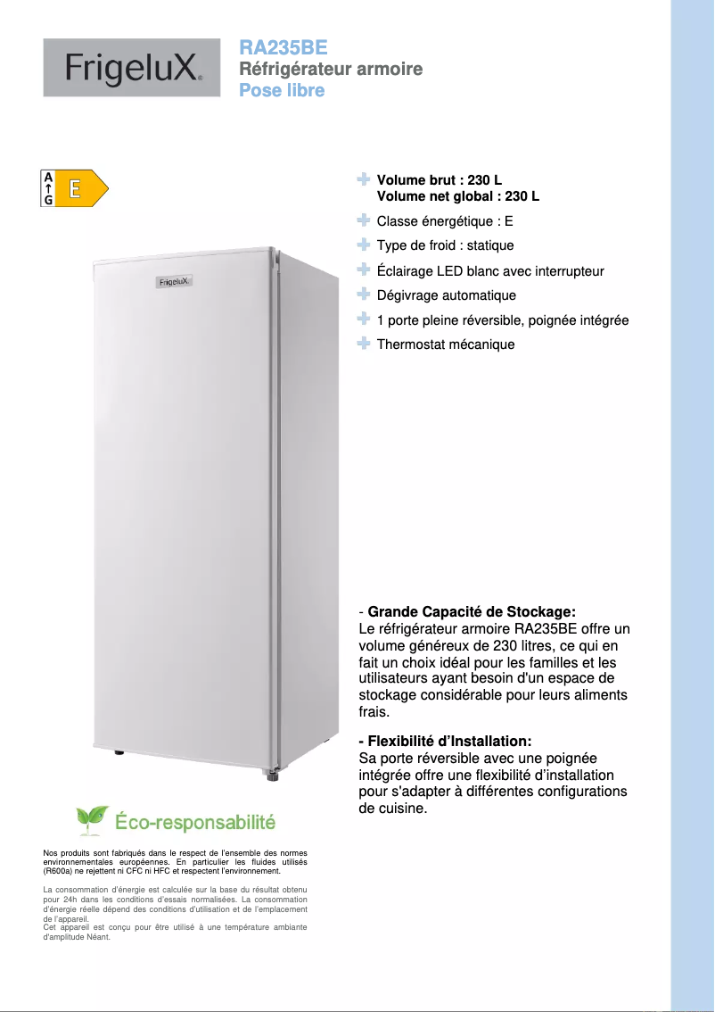 Image de la première page du manuel de l'appareil RA235BE