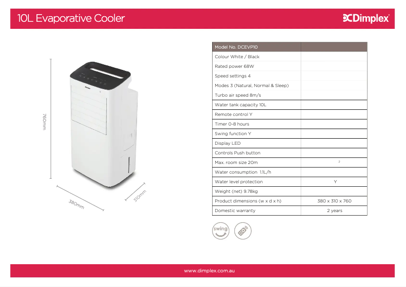 Imagen de la primera página del manual del dispositivo DCEVP10