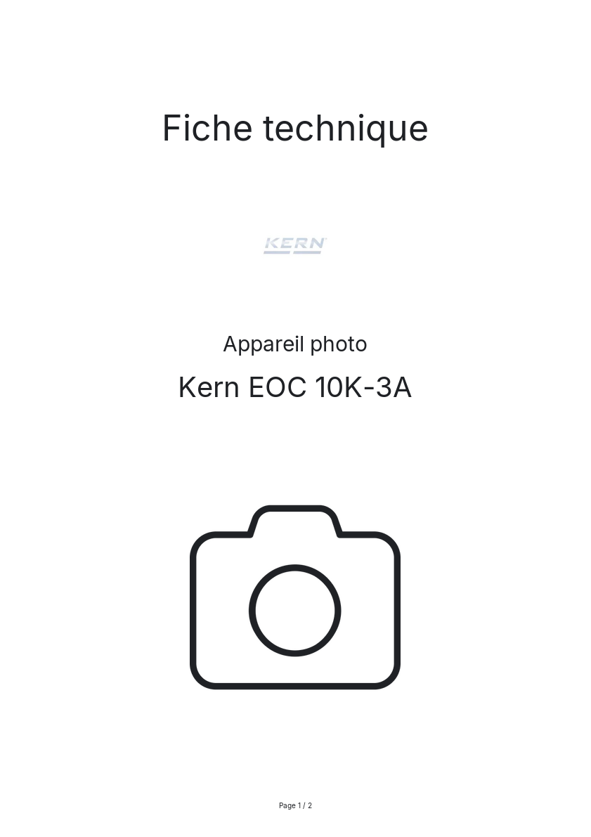 Image de la première page du manuel de l'appareil EOC 10K-3A