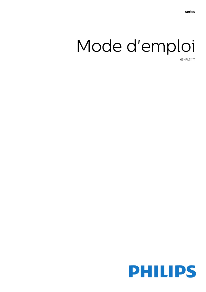 Page 1 of the manual User Manual Philips 65HFL7111T