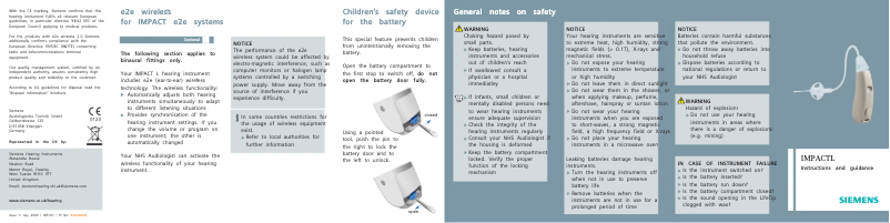 Page 1 de la notice Manuel utilisateur Siemens IMPACT L