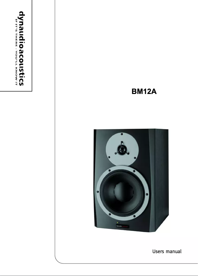 Page n°1 - Manuel utilisateur Dynaudio BM12A