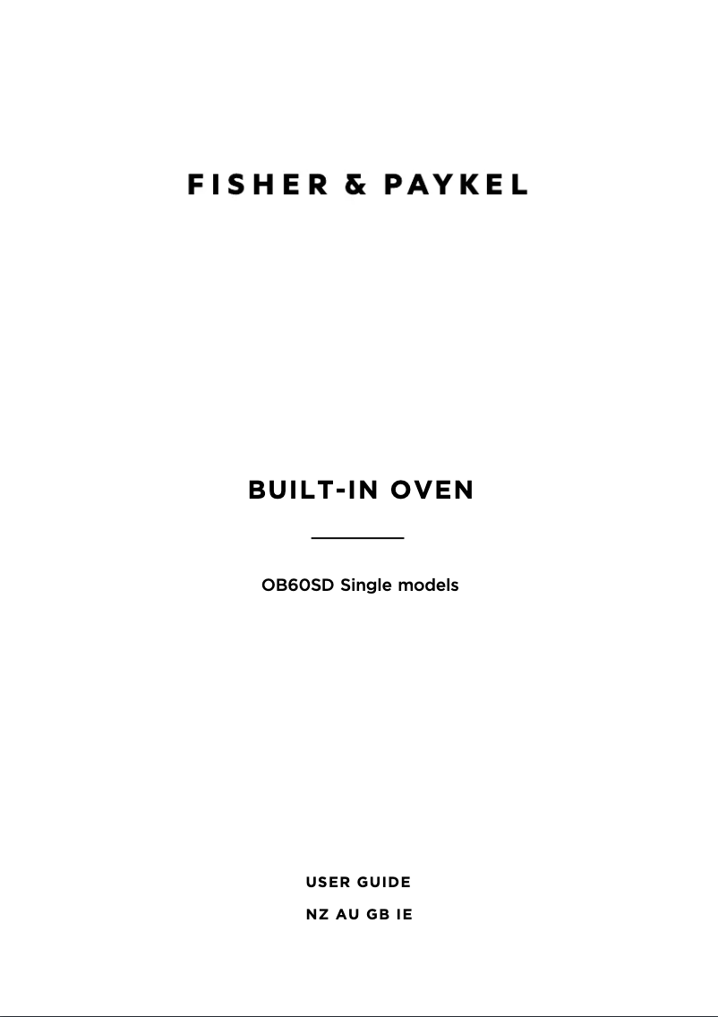 Page n°1 - Manuel utilisateur Fisher & Paykel OB60SD9PX1