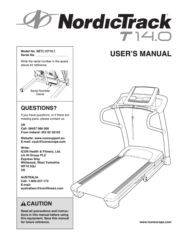 Image de la première page du manuel de l'appareil T14.0