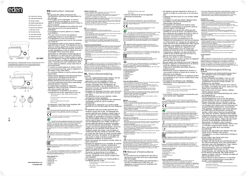 Page n°1 - Manuel utilisateur TriStar ED-7000