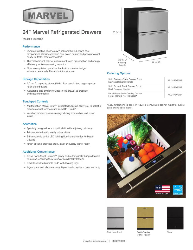 Page 1 de la notice Manuel utilisateur Marvel ML24RD3N