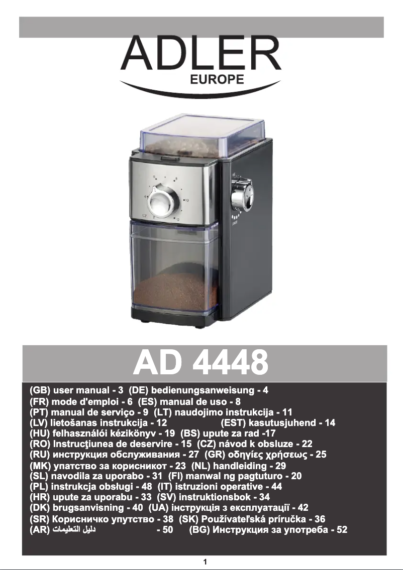 Page n°1 - Manuel utilisateur Adler AD 4448
