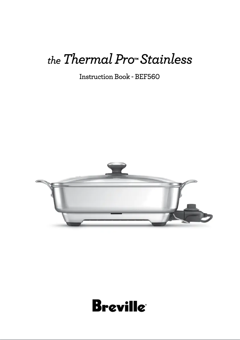 Page 1 de la notice Manuel utilisateur Breville the Thermal Pro Stainless BEF560