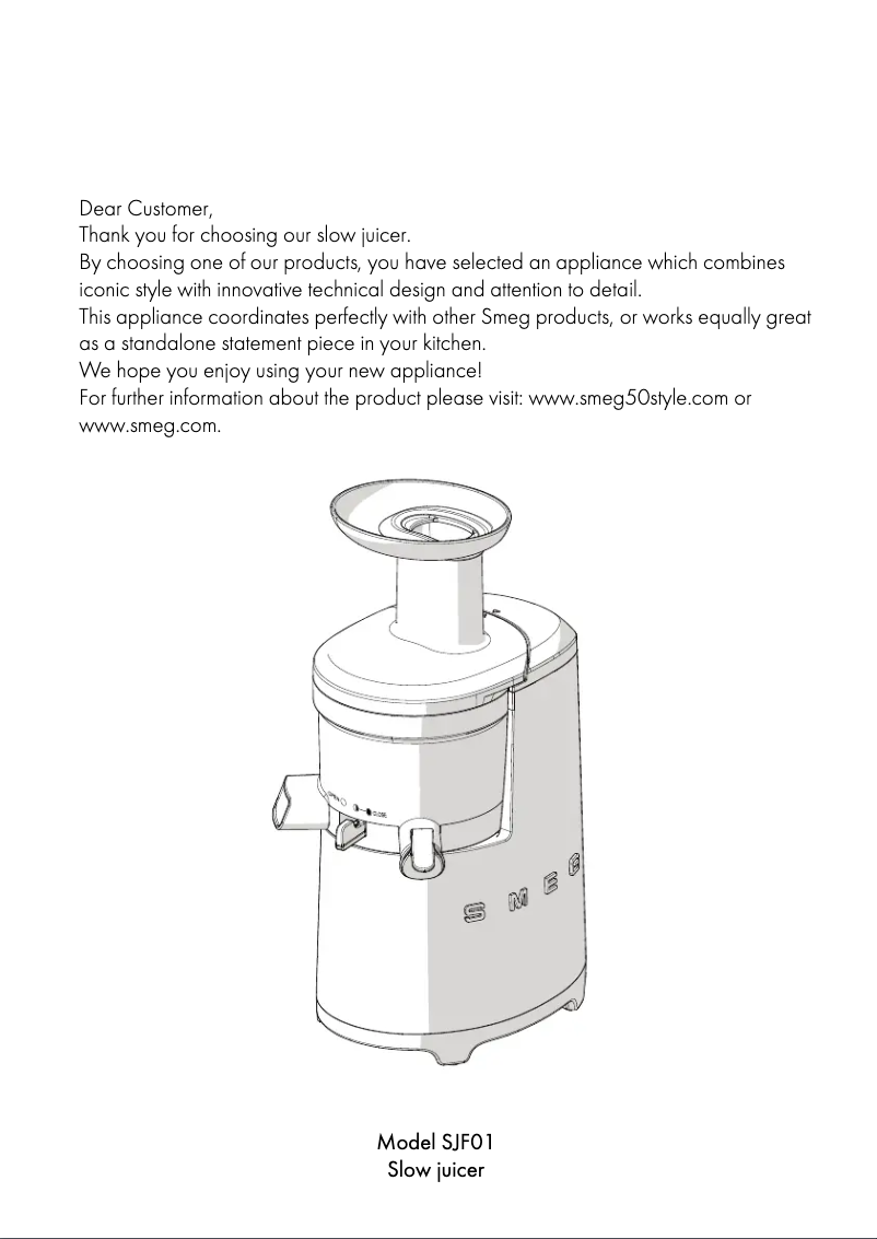 Page n°1 - Brochure Smeg SJF01