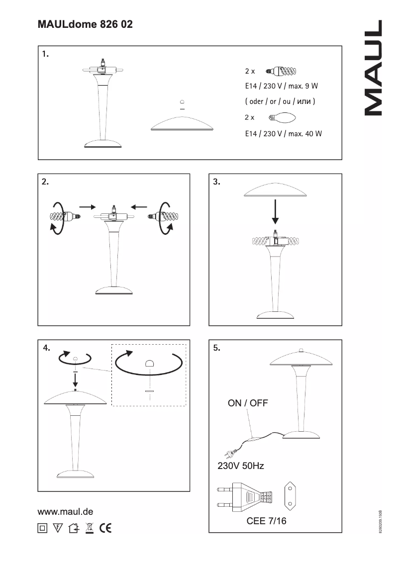 Page 1 de la notice Manuel utilisateur MAUL Dome