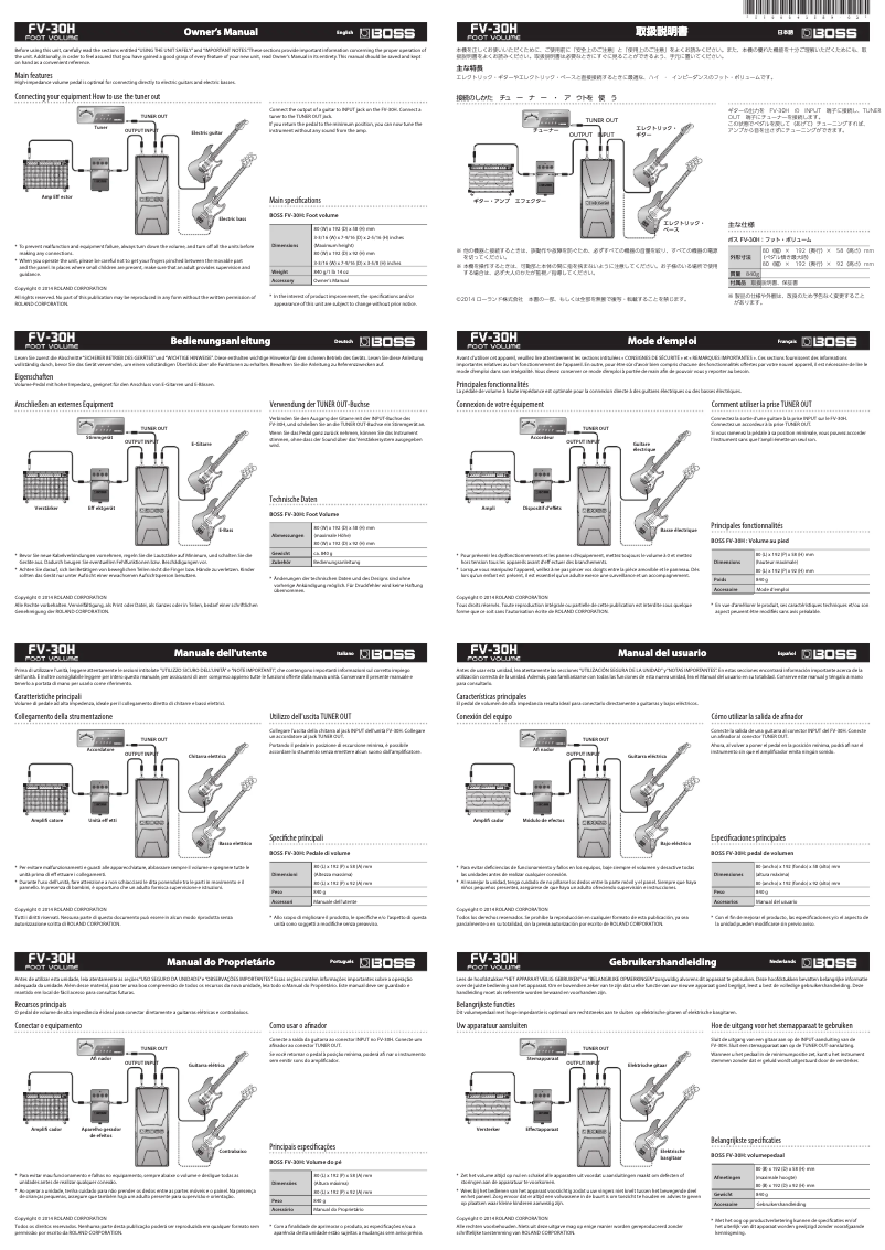 Image de la première page du manuel de l'appareil FV-30H