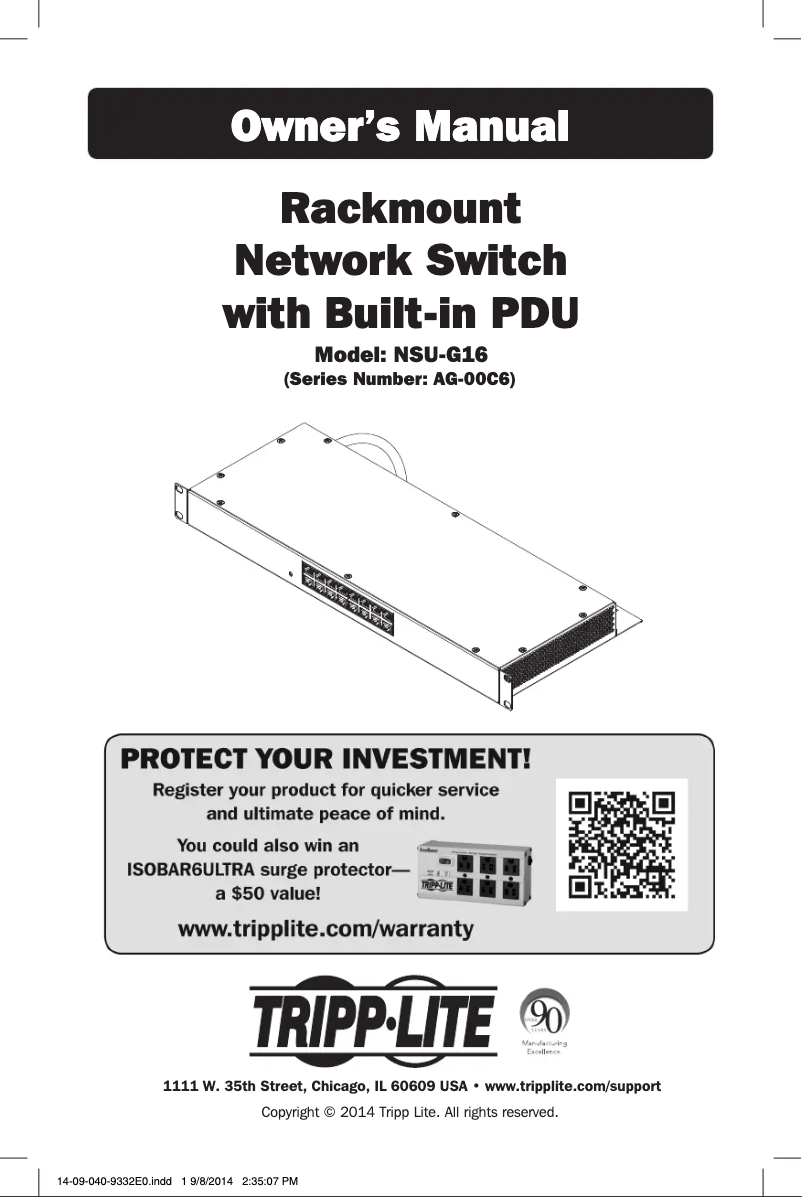 Page 1 de la notice Manuel utilisateur Tripp Lite NSU-G16
