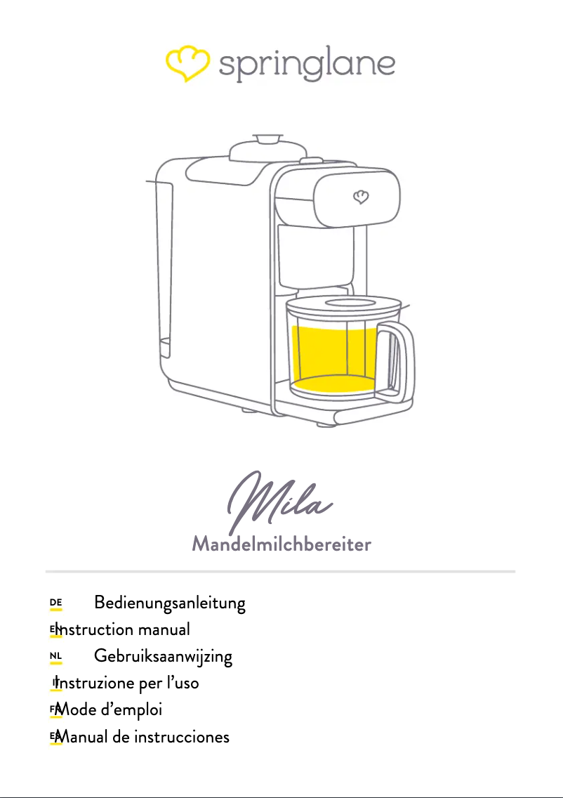 Page 1 de la notice Manuel utilisateur Springlane Mila