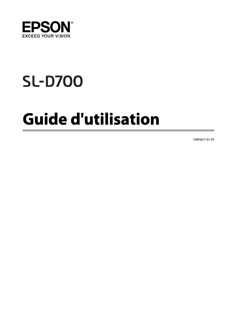 Page n°1 - Manuel utilisateur Epson SureLab SL-D700
