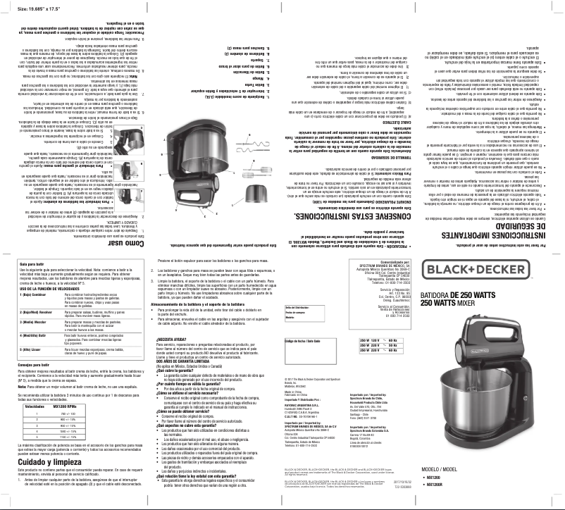 Page 1 de la notice Manuel utilisateur Black & Decker MX1200