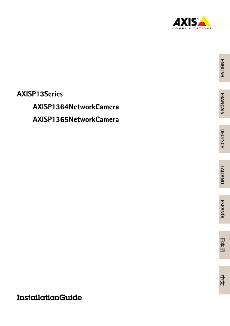 Page n°1 - Manuel utilisateur Axis P1364