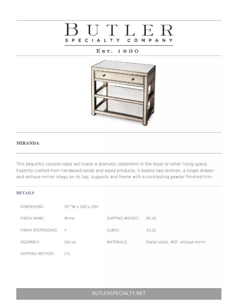 Page n°1 - Manuel utilisateur Butler Miranda 3509146