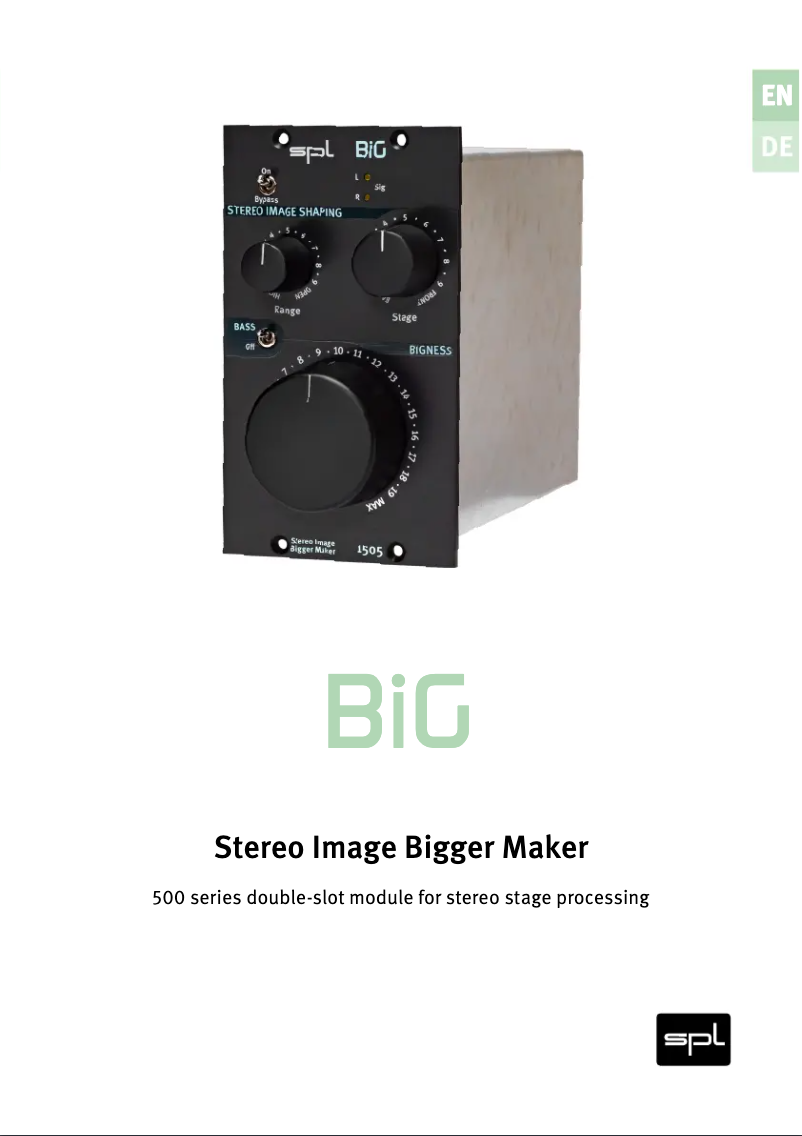 Image de la première page du manuel de l'appareil BiG