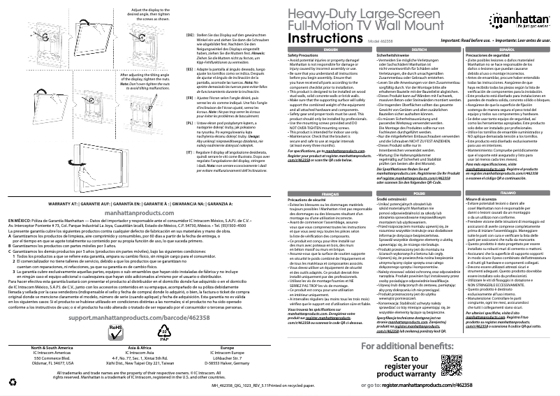 Page 1 de la notice Manuel utilisateur Manhattan 462358