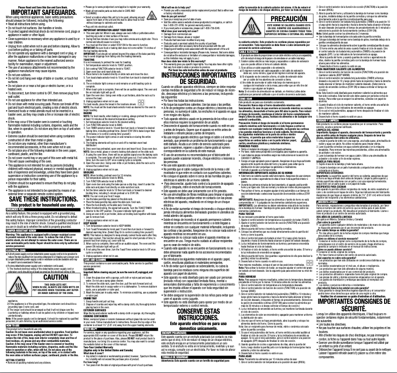 Image de la première page du manuel de l'appareil TO1313B