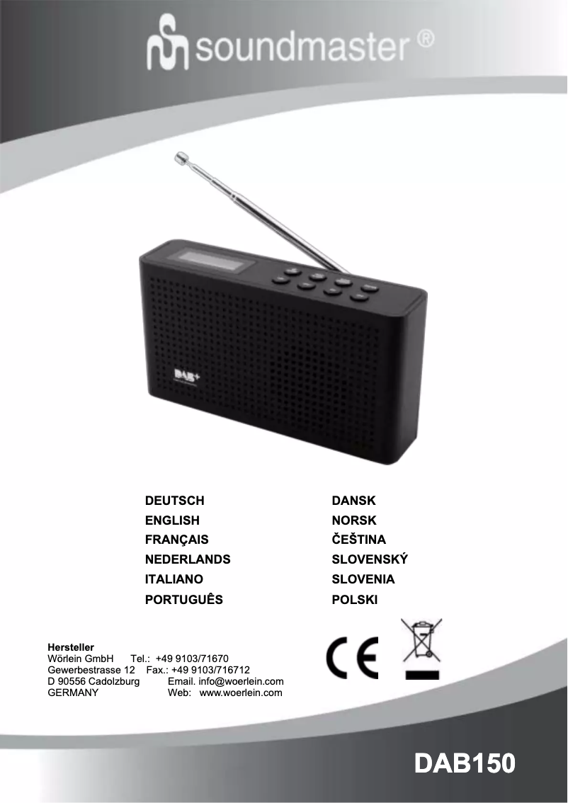 Página 1 del manual Manual de usuario Soundmaster DAB150SW