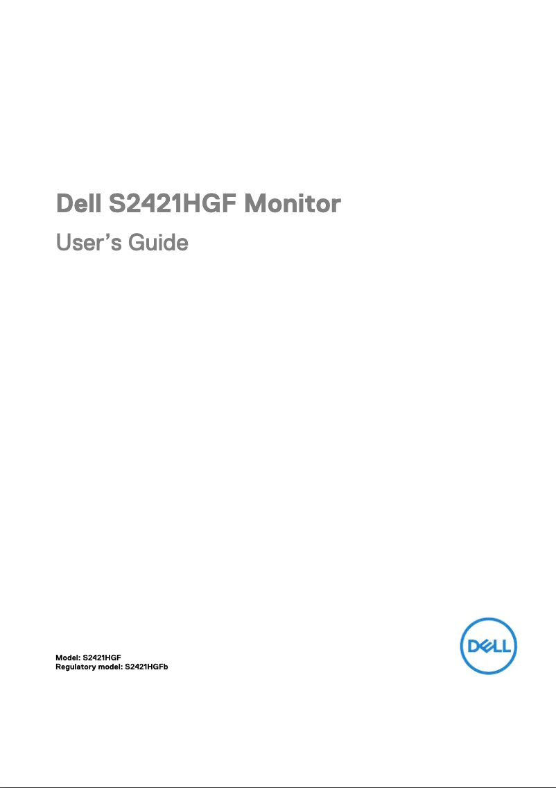 Image de la première page du manuel de l'appareil S2421HGF