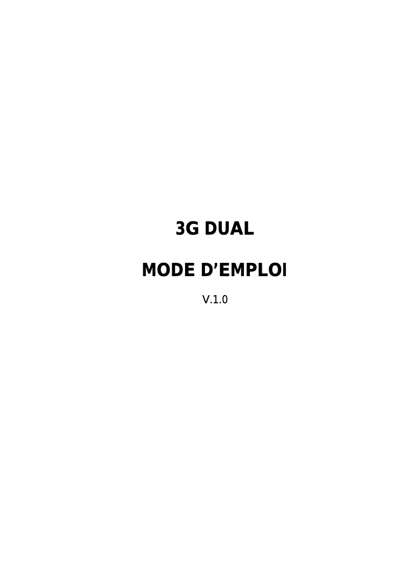 Page n°1 - Manuel utilisateur ITT 3G Dual