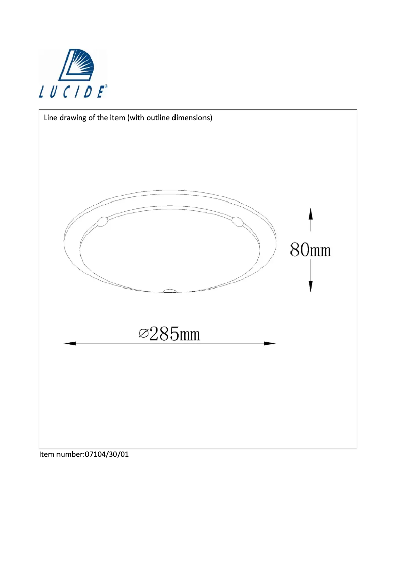 Page 1 de la notice Manuel utilisateur Lucide Basic 07104/30/01