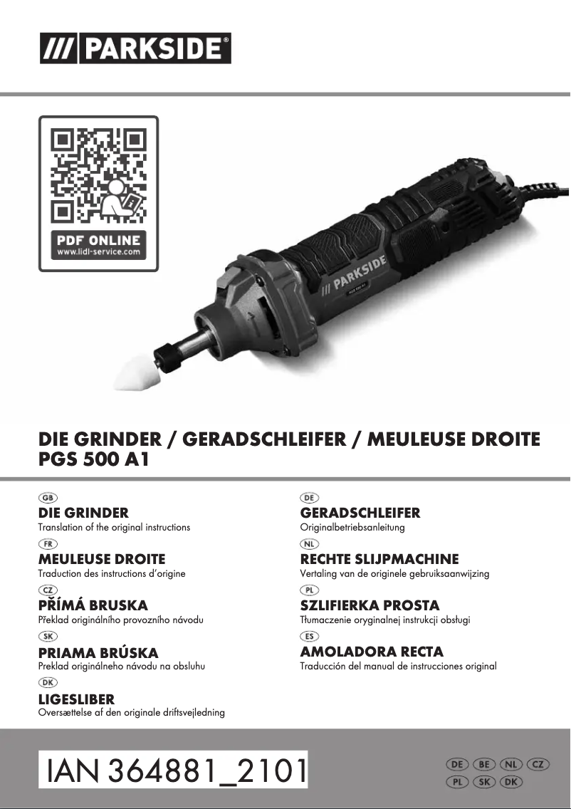 Page 1 de la notice Manuel utilisateur Parkside PGS 500 A1