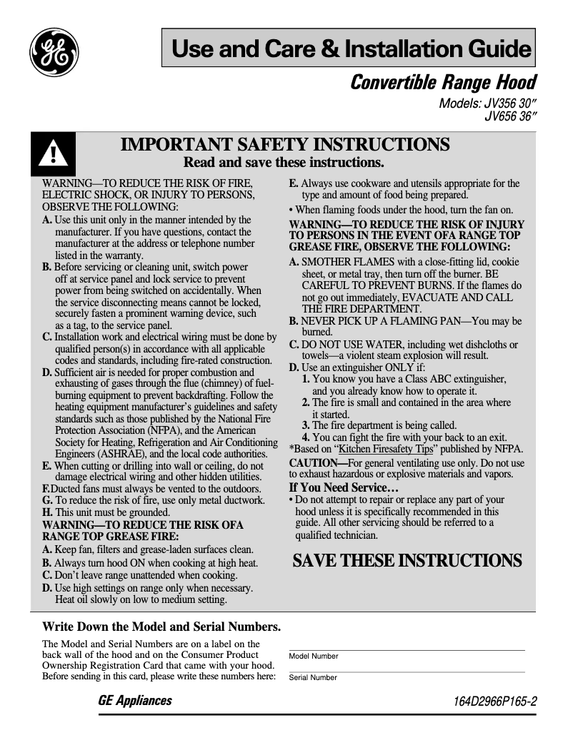 Image de la première page du manuel de l'appareil JV356VBB