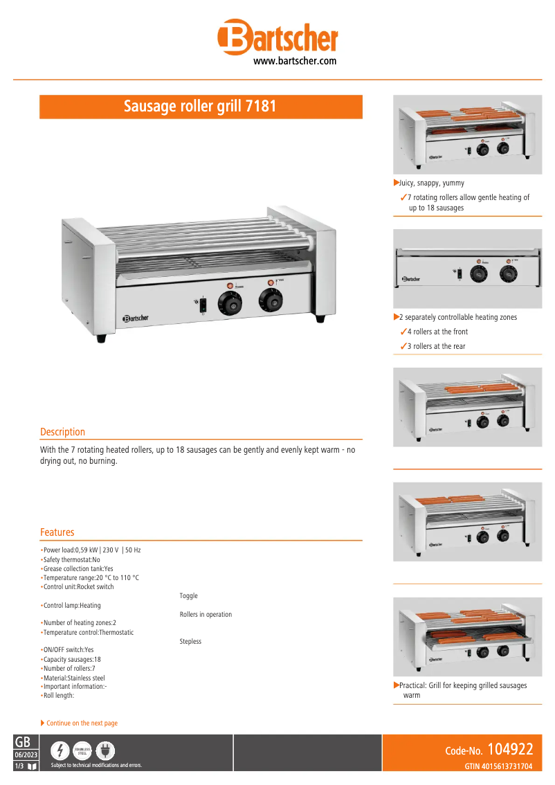 Image de la première page du manuel de l'appareil 104922