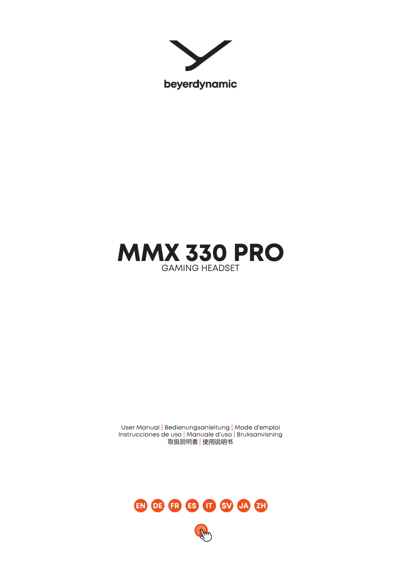 Page 1 de la notice Manuel utilisateur Beyerdynamic MMX 330 PRO