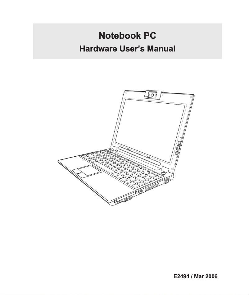 Page 1 de la notice Manuel utilisateur Asus W5F