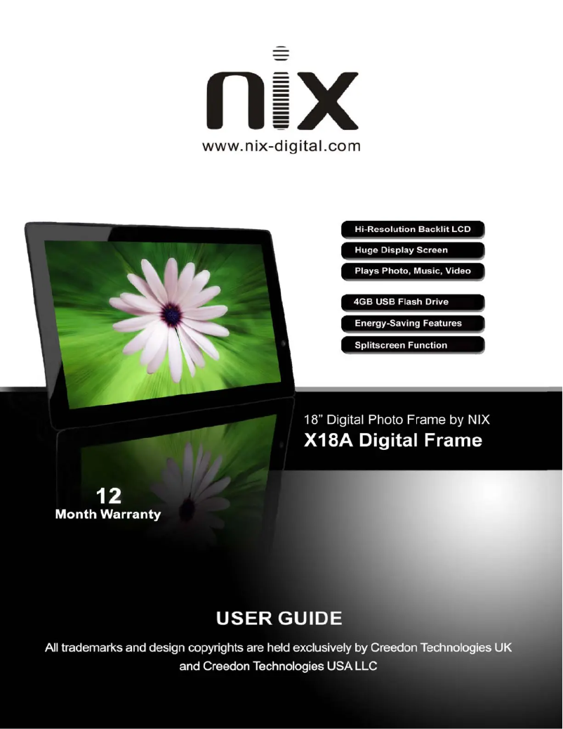 Page n°1 - Manuel utilisateur NIX X18A