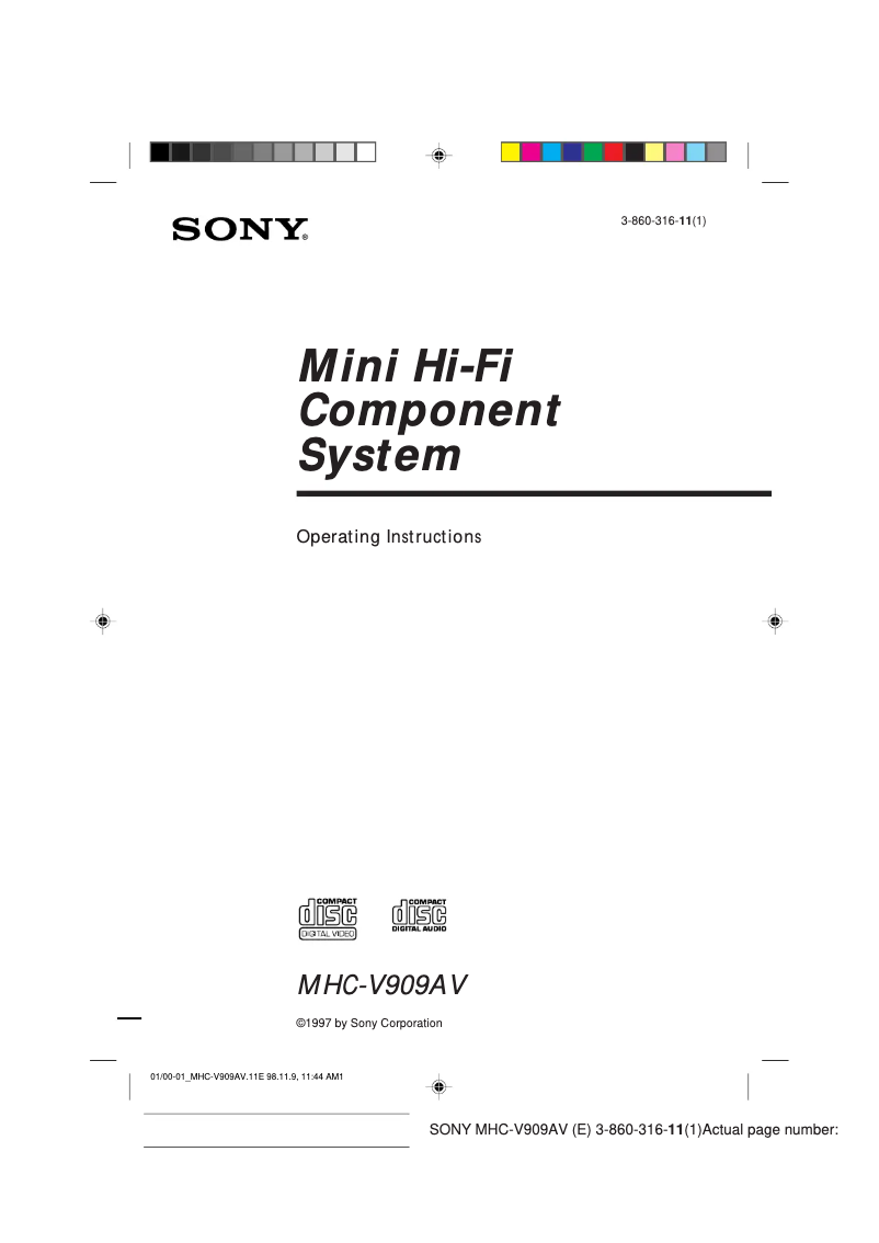 Image de la première page du manuel de l'appareil MHC-V909AV
